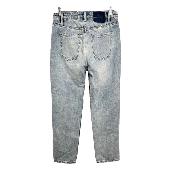 Ksubi Jeans Nine O Lucky Star High Rise Slim Staight Ankle Cropped Medium Wash - Picture 4 of 12